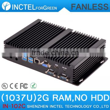 Embedded computers industrial PC MINI HTPC with 2 COM 4 USB 3.0 Intel Celeron 1037u processor with 2G RAM Only