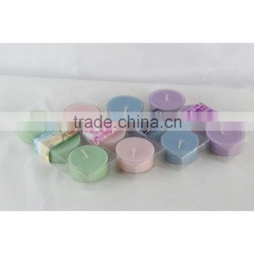colored scented 40g tealight candle in PC cup