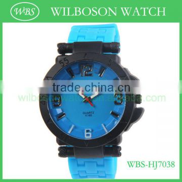 Mens silicone band big colorful watch