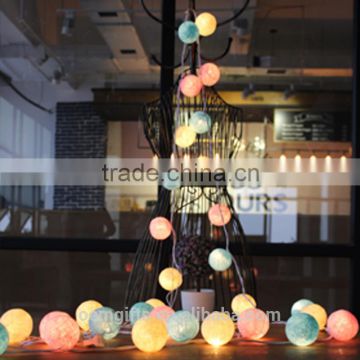 Colorful 30 LEDs Round Cotton Yarn Ball Cotton Ball LED Light String For Wedding And Christmas Decoration Use