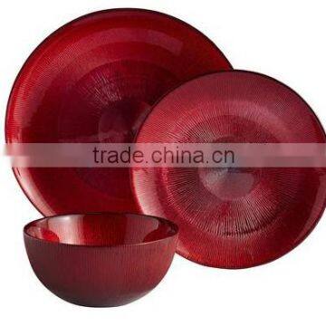 red Christmas ceramic dinner set