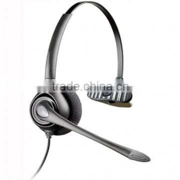 Monaural noise cancelling call center rj9 headset with QD coil cable and mute