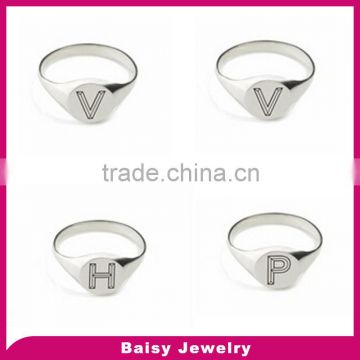 Fashionable Jewellery Wholesale 316l stainless steel letter v rings