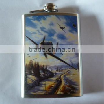 9oz hip flask with water-tranfer printing