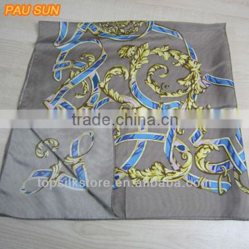 90x90 cm square designer brand twill silk scarf