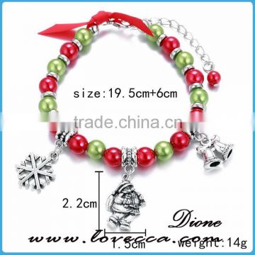 New Christmas designs Colorful luck beads bracelet with wrist chain