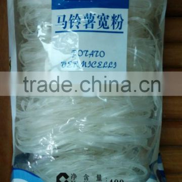 Vermicelli from potato and mung bean wide flat strand