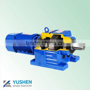0.55kw R67 Ratio 43.30 B14 flange R series flange mounted helical gear reduction transmission gear reducer