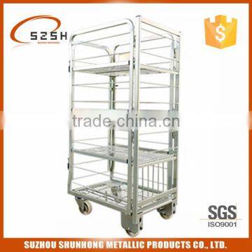 cargo metal wire bin cart/trolley for milk storage