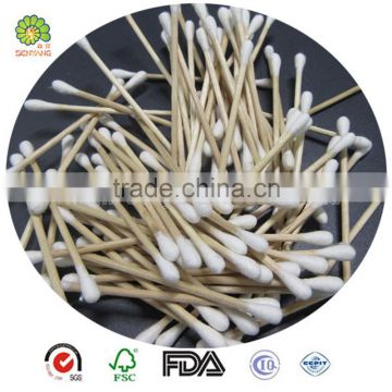 100% pure cosmetic wooden stick cotton swab