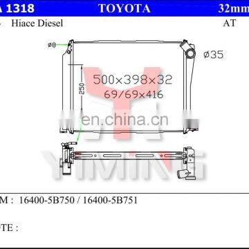 16400-5B750 16400-5B751 Hiace Radiator Hiace 98 Diesel AT