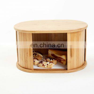 Creativity Design Eco-friendly Kitchen Dustproof Bamboo Bread Storage Bin Pantry Organizer Kitchen & Tabletop