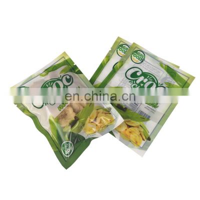 Heat sealing transparency three side seal sachet pouch banana chips food packaging bag