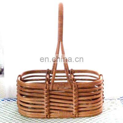 Hot Sale Decorative Rattan bottle carrier wine Holder Basket Vintage Wicker basket Wholesale Vietnam Supplier