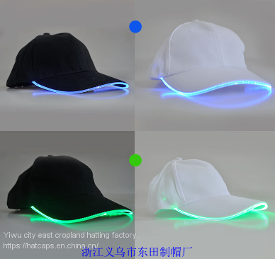 Bar noctilucent hat printed logo embroidery baseball cap emitting sun hat cap fluorescence optical fiber LED spot