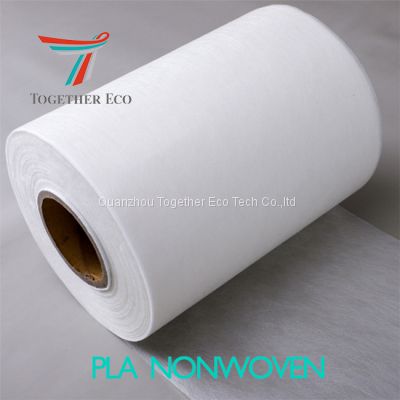 pla nonwoven fabric corn fiber spun-bonded hot pressing nonwoven For bags 100% Pure pla nonwovens fabric
