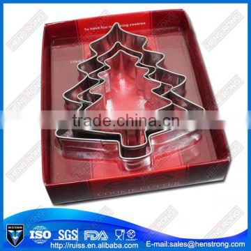 Beautiful gift box tree type biscuit cookie cutter for promoting