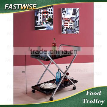 China high quality rectangle black food trolley cart with fancy design for hotel and food supplier