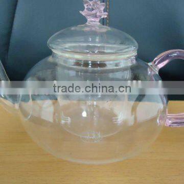 Heat resistant glass teapot