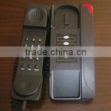 classical hotel guestroom phone, hotel telephone with programmable buttons, bathroom phone