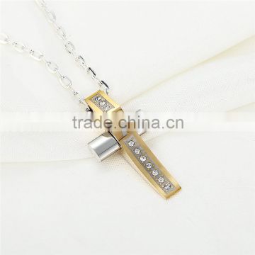 DAIHE stainless steel christian cross druzy pendant