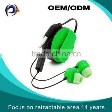 Free Sample Portable retractable SR6 stereo earphones with mic and headset Company Price