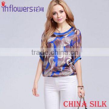 Wholesale silk made women shirts fashion lady shirt