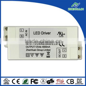 Electric power supply 12V 4A 48W led strip driver CE certified
