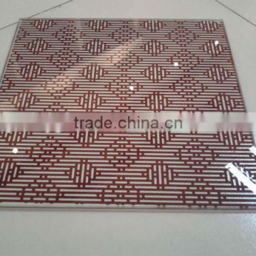 embossed screen print ,ceramic silk printing glass with high quality glass factory qinhuangdao