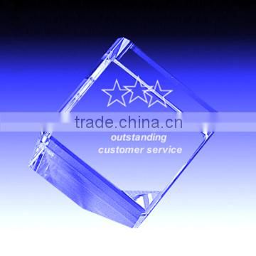 Wholesale square blank crystal cubes for engraving as business gift crystal block