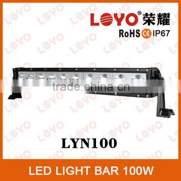 LOYO NEW PRODUCT off road led light bar, 100W single row super bright led light bar, Led work light bar