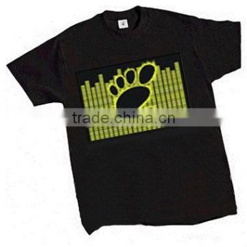 new style fashion el t-shirt sound activated flashing