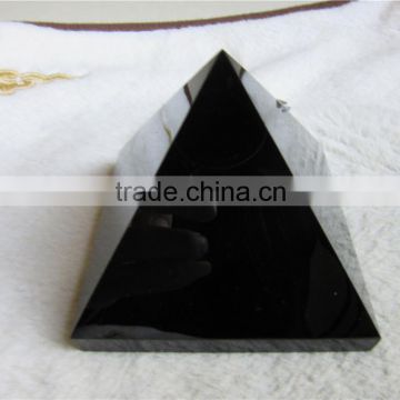 2015 home decoration ,healing,natural rock black obsidian gemstone cut Crystal Pyramid