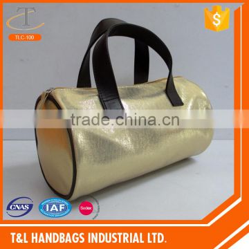 China Professional Manufacturer supply gold round cosmetic bag