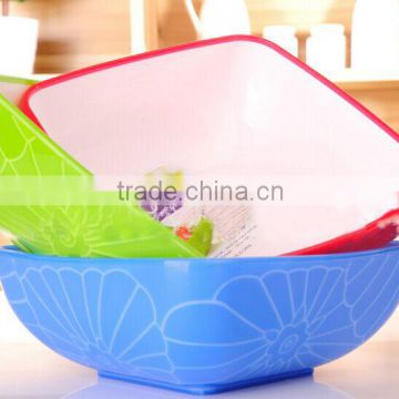 2016 square double color plastic mixer bowl
