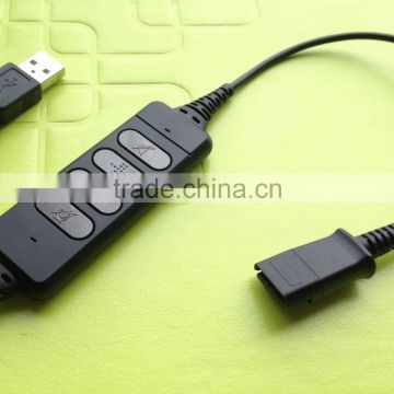 NEW! High quality PLT compatible usb QD adapter voip headset adapter usb voip adapter