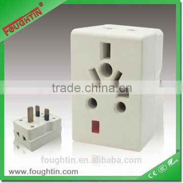 13A UNIVERSAL SOCKET ADAPTOR WITH NEON WHITE COLOR 7196L INTERNATIONAL TRAVEL ADAPTOR