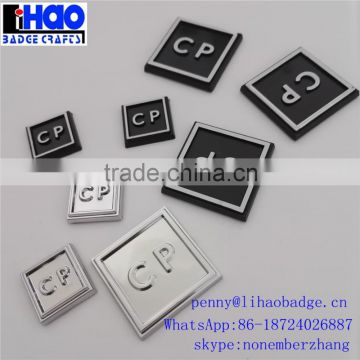 adhesive ABS logo plastic chrome plating labels tag stickers