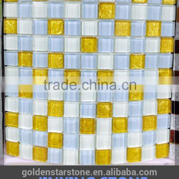 gold color glass mosaic tile (crystal glass)