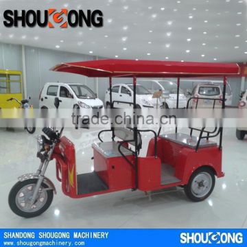 650W electric taxi tricycle rickshaw for 4 people cargo trike