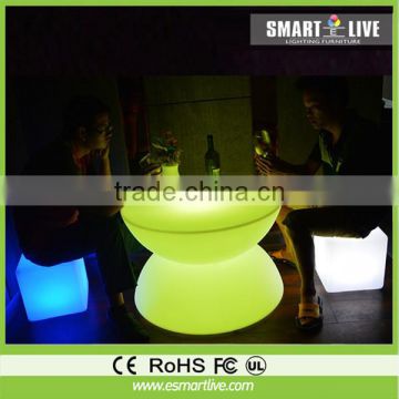 LED coffee chair and table/clear plastic coffee tables/led light coffee table