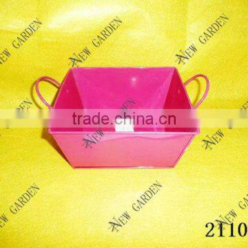 decorative rose red plant pots with two ears for sale wholesale