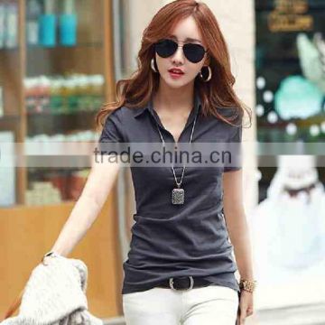 Women Polo shirts Short sleeves Fitted Tees blank Tops