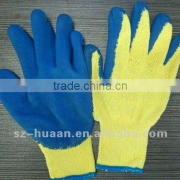 latex coating cotton gloves/ anti-slip cotton gloves/ cutting resistant cotton gloves