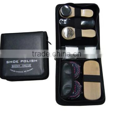 PU leather bag luxury shoe shine kit