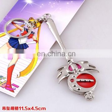 New Style Hot silver Moon Sailor Moon Key Chain Wholesale Fashion Anime SailorMoon Key Chain for Kid