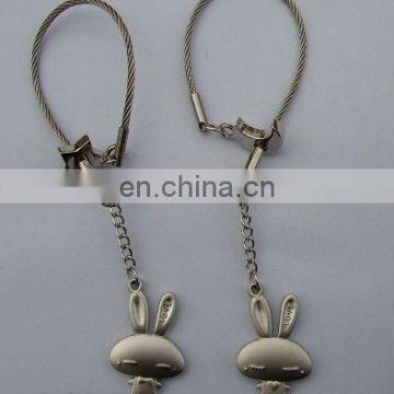 Couple bunny rabbit keychain , custom metal animal alloy copple keychain for lover , promotional gifts key ring for wedding