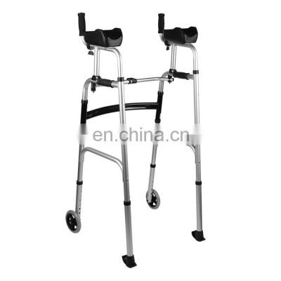 Height adjustable detachable aluminum foldable  posterior walking aid assist walker for disabled