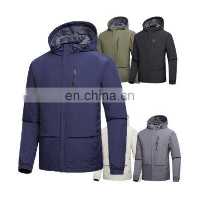 Whole Sale Men Hooded Plus Size Windproof Jacket Casual Outdoor Jacket Men Coat