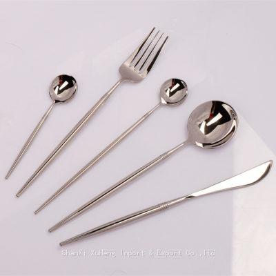 Best Selling Wedding Bulk Flatware Knife Fork Spoon Shiny Silver Colored Stainless Steel Cutlery Set